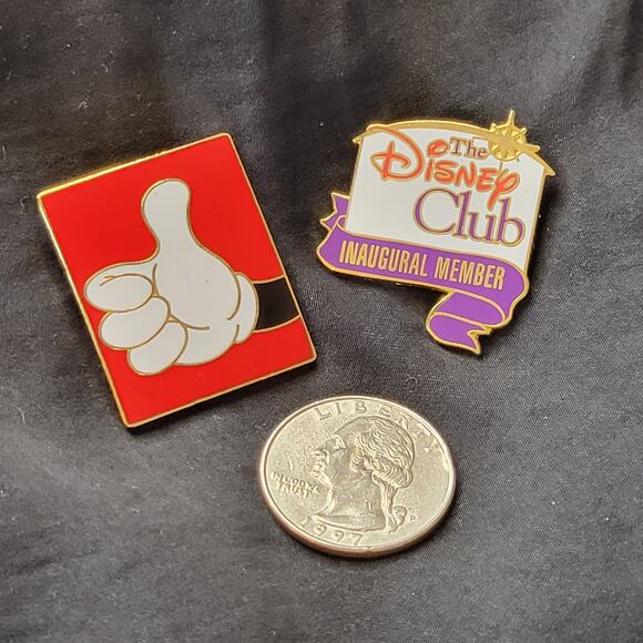 Disney Pin Trader Disney Club Inaugural Member and Mickey Thumbs Up - Picture 2 of 4
